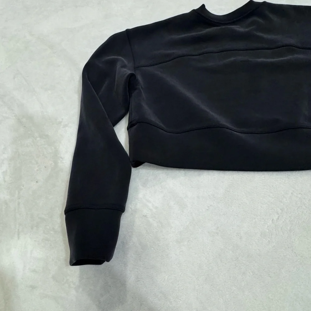 Lululemon Black Softstreme Perfectly Oversized Cropped Crew Set
